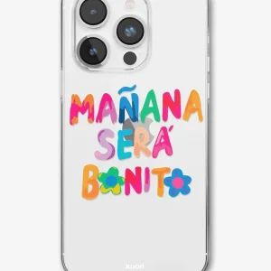 Funda transparente con laterales flexibles.